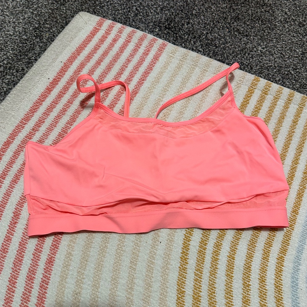 Neon coral victoria secret sport sports bra, size medium